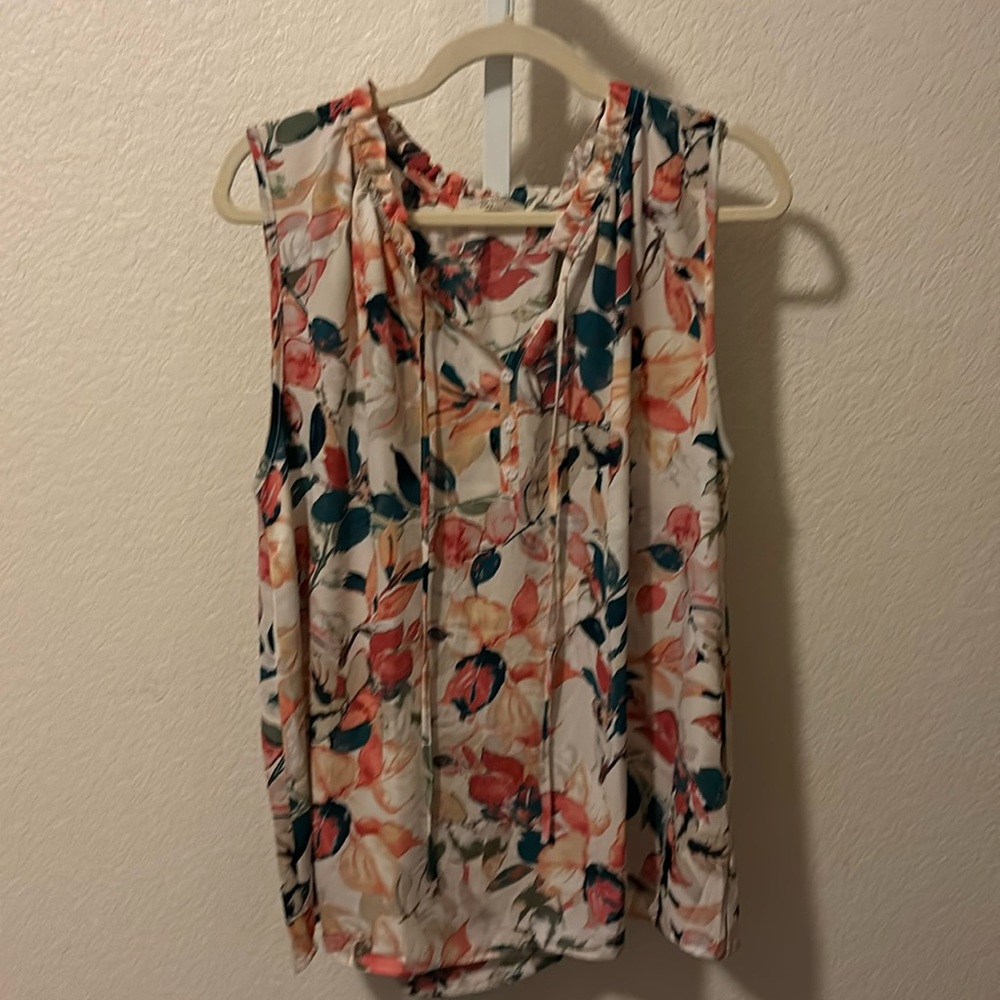 NWOT Beacon Apparel Blouse tank shirt w/ flowers 2x